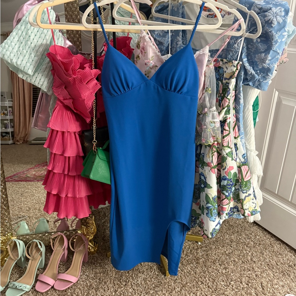 B Darlin Blue Midi Dress